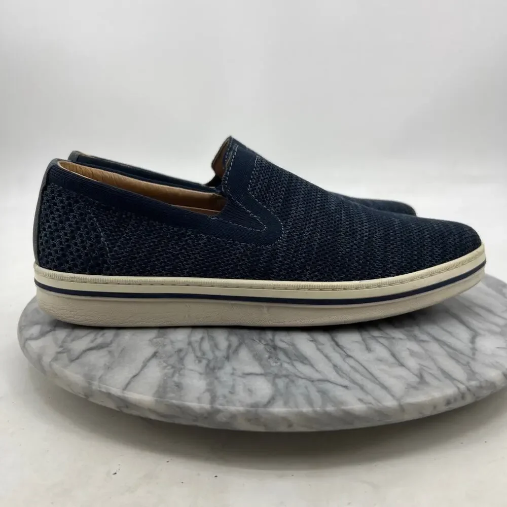 Johnston & Murphy Mens 9 Shoes Navy Trenton Knit Slip On Walking Comfort 25-3637